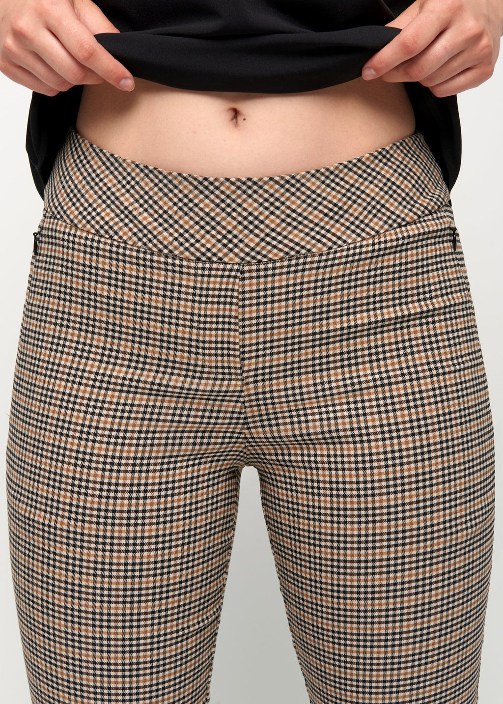 Catherine Brown Plaid Slimming Pant