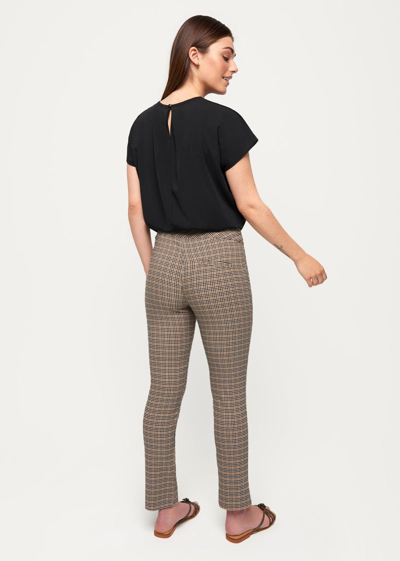 Catherine Brown Plaid Slimming Pant