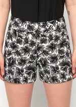 Lily Black/White Flower Short