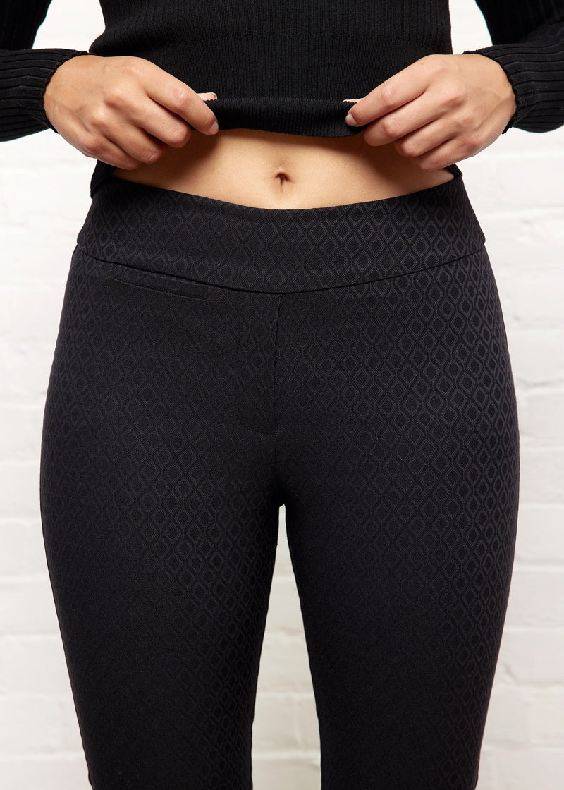 Marlie Black Jacquard Slimming Pant