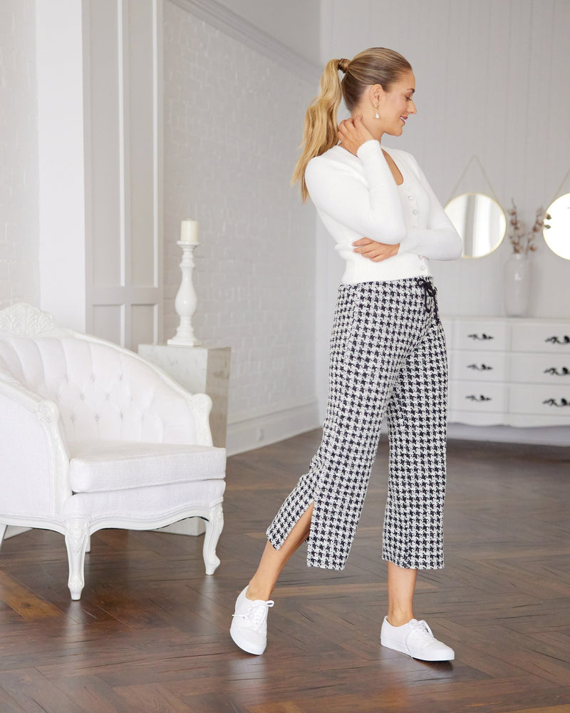 Amelia houndstooth knit pant