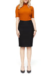 Katie Ponte Black Pencil Skirt
