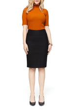 Katie Ponte Black Pencil Skirt